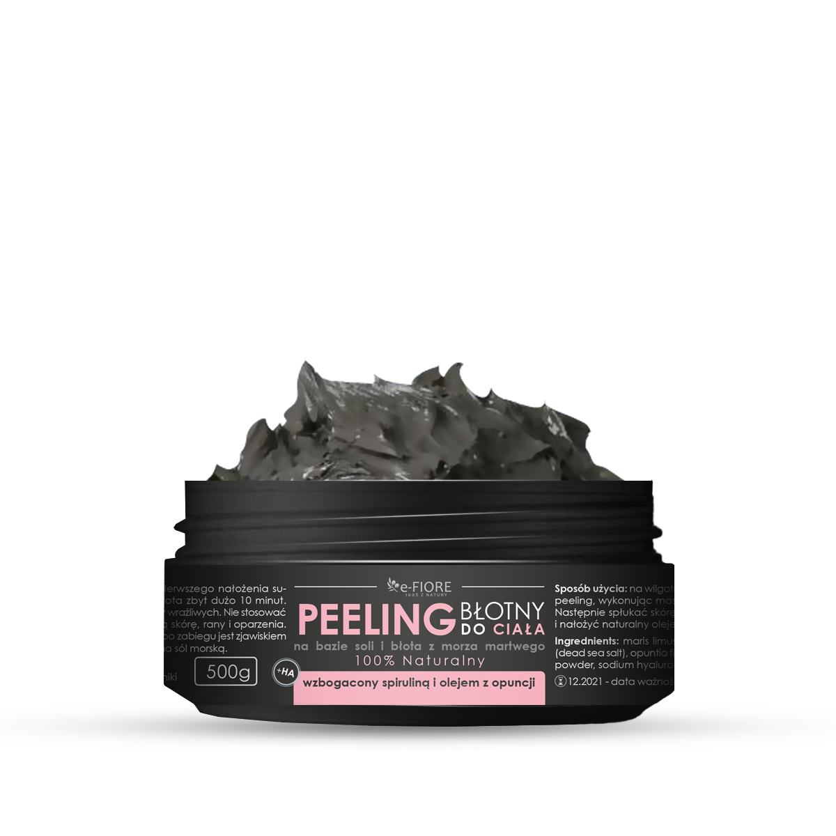 Totes Meer Salzpeeling mit Spirulin, Kaktusfeigenöl und Hyaluronsäure 500g